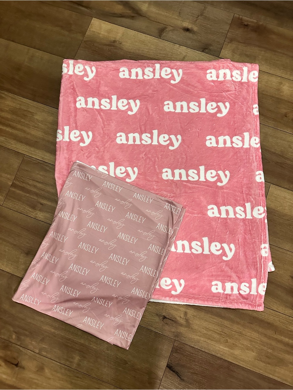 Caden Lane personalized Plush Throw Blanket and swaddle blanket (New)